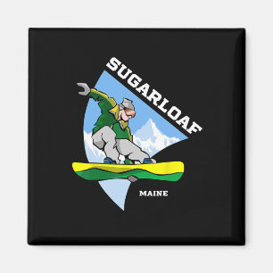 Sugarloaf Mountain Maine Snowboarder Magnet