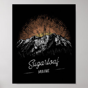 Sugarloaf Mountains Maine Wandern Outdoor Vintage Poster