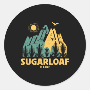 Sugarloaf Mountains Maine Wandern Outdoor Vintage Runder Aufkleber