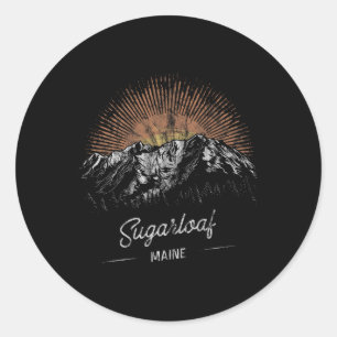 Sugarloaf Mountains Maine Wandern Outdoor Vintage  Runder Aufkleber