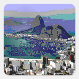 SugarLoaf und Guanabara Bay Quadratischer Aufkleber