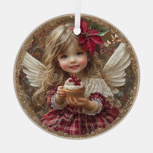Sugarplum Blessings – Angel of Christmas Whimsy Ornament Aus Glas (Rückseite)