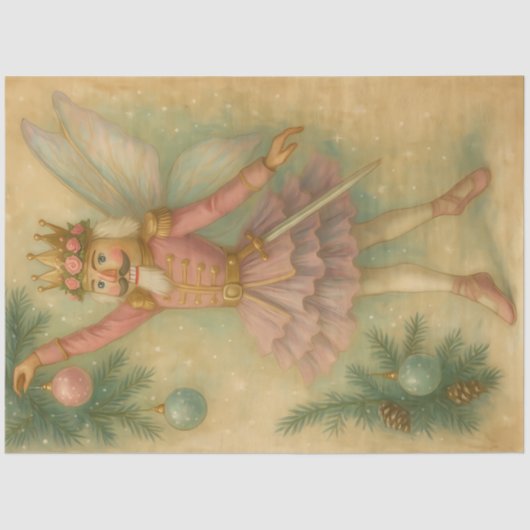 Sugarplum Fairy Nutcracker • Pink Christmas  Seidenpapier (Vorderseite)