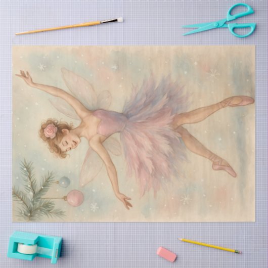 Sugarplum Fairy Pastel Weihnachtsballett Decoupage Seidenpapier (Basteln)