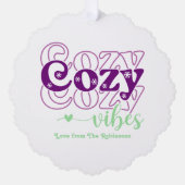 Sugarplum Magic Cosy Vibes Retro Weihnachtsfest Fo Ornament Karte (Vorderseite)