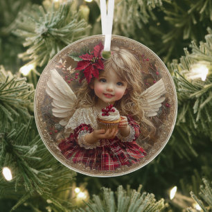 Sugarplum-Segen – Engel der Weihnachtslaune Ornament Aus Glas