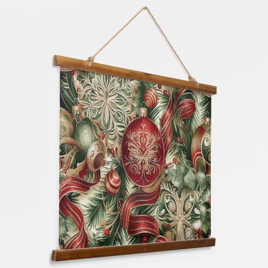 Sugarplum Sparkle Christmas Wandteppich Mit Holzrahmen (Gewinkelt)