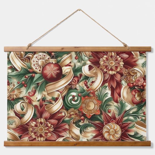 Sugarplum Sparkle Christmas Wandteppich Mit Holzrahmen (Vorne)