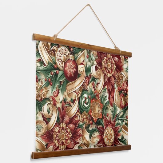 Sugarplum Sparkle Christmas Wandteppich Mit Holzrahmen (Gewinkelt)