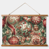 Sugarplum Sparkle Christmas Wandteppich Mit Holzrahmen (Vorne)