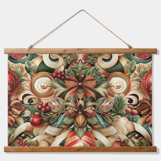 Sugarplum Sparkle Christmas Wandteppich Mit Holzrahmen (Vorne)