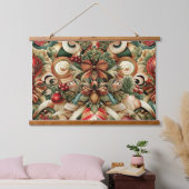 Sugarplum Sparkle Christmas Wandteppich Mit Holzrahmen (Schlafzimmer)