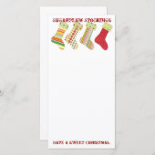 Sugarplum-Strümpfe Feiertagskarte (Vorne/Hinten)