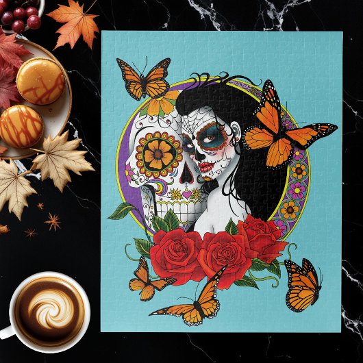 Sugars Skulls Art Nouveau Puzzle