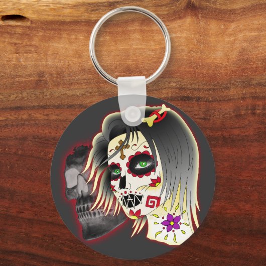 Sugarskull-Dame Schlüsselanhänger (Vorderseite)