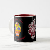 sugarskull lady, sugar skull deva, schwert herz zweifarbige tasse (Vorderseite Links)