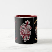 sugarskull lady, sugar skull deva, schwert herz zweifarbige tasse (Mittel)