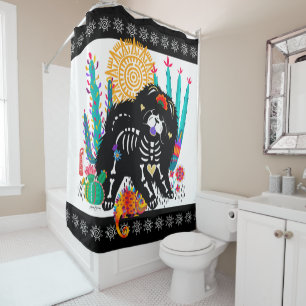 SUGARSKULL NIRVANA Chow Hund Duschvorhang