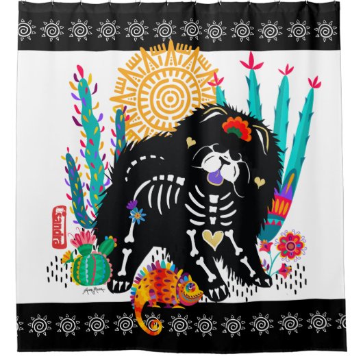 SUGARSKULL NIRVANA Chow Hund Duschvorhang (Vorderseite)