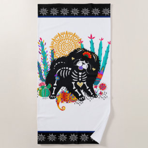 SUGARSKULL NIRVANA Chow Hund Strandtuch