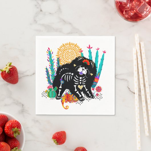 SUGARSKULL NIRVANA Hundehalloween Serviette (Beispiel)