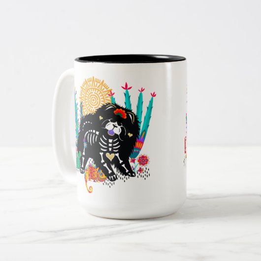 SUGARSKULL NIRVANA Hundehund halloween 15 oz Tasse (Vorderseite Links)