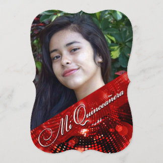 Sugey2 Magic Lights Foto Quinceanera - Rot Einladung