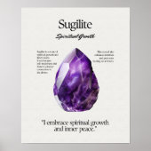 Sugilite Gem Crystal Meaning Card Poster (Vorne)