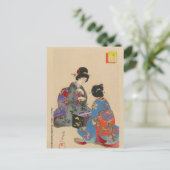 Sugoroku-Spiel von Toyohara Chikanobu Postkarte (Stehend Vorderseite)