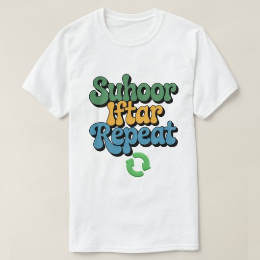 Suhoor Iftar Repeat Faux Crochet PNG Ramadan shirt (Design vorne)