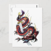 Sui Riu Japanischer Dragon Katana Postkarte (Vorne/Hinten)