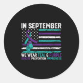 Suicide Awareness 2024 In September We Wear Teal P Runder Aufkleber (Vorderseite)