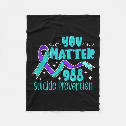 Suicide Awareness - 988 Shirt - Suicide Prevention Fleecedecke (Vorderseite)