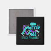 Suicide Awareness - 988 Shirt - Suicide Prevention Magnet (Vorderseite/Rückseite)
