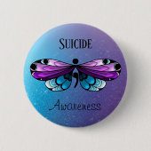 Suicide Awareness Butterfly Semicolon Button (Vorderseite)
