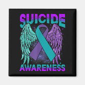 Suicide Awareness Clothing Wings Ribbon Suicide Pr Magnet (Vorne)