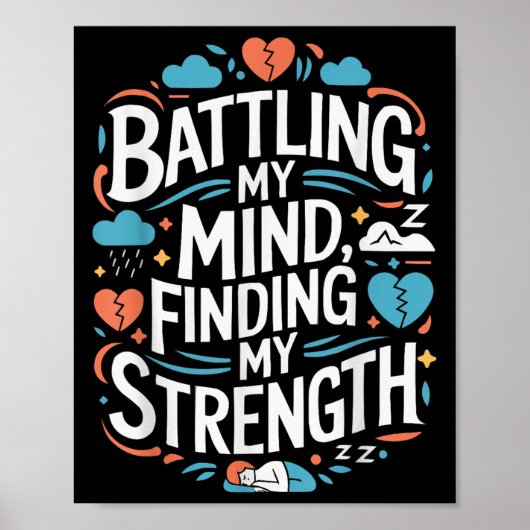 Suicide Awareness Depression Anxiety Mental Health Poster (Vorne)