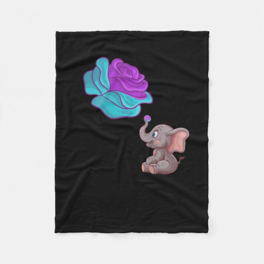 Suicide Awareness Flower Elephant Ribbon Graphic Fleecedecke (Vorderseite)