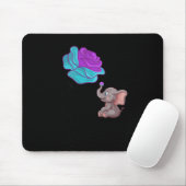 Suicide Awareness Flower Elephant Ribbon Graphic  Mousepad (Mit Mouse)