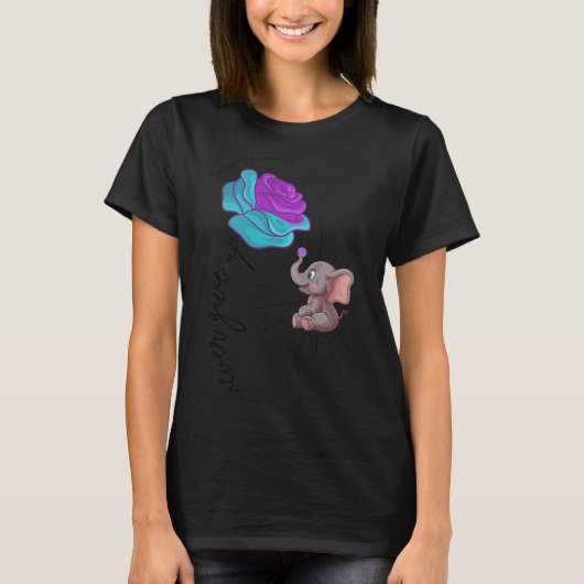Suicide Awareness Flower Elephant Ribbon Graphic  T-Shirt (Vorderseite)