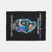 Suicide Awareness I Wear Teal & Purple For Som Fleecedecke (Vorderseite (Horizontal))