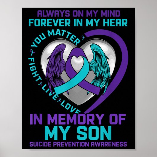 Suicide Awareness In Memory Of My Son You Semicolo Poster (Vorne)
