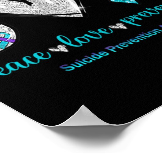 Suicide Awareness Peace Love Prevention 1  Poster (Ecke)