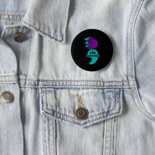 Suicide Awareness Semicolon You Button (Beispiel)