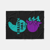 Suicide Awareness Semicolon You Fleecedecke (Vorderseite (Horizontal))