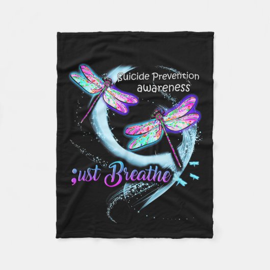 Suicide Awareness Shirt Just Breathe Suicide Preve Fleecedecke (Vorderseite)