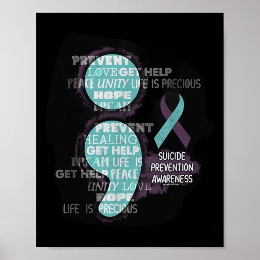 Suicide Awareness Shirt Suicide Prevention Semicol Poster (Vorne)