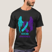 Suicide Awareness Shirt Wings And Ribbon Teal And (Vorderseite)