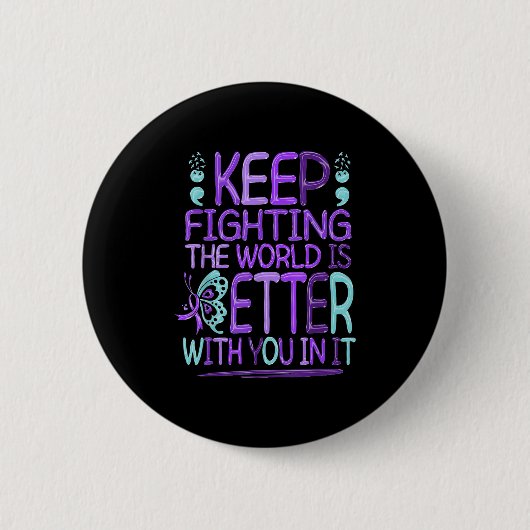 Suicide Awareness Suicide Prevention Suprt Survivo Button (Vorderseite)