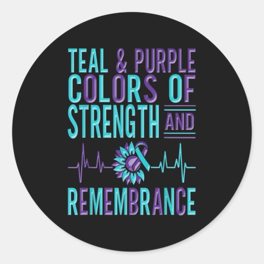 Suicide Awareness Suicide Prevention Suprt Survivo Runder Aufkleber (Vorderseite)